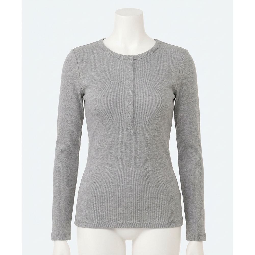 NEW Z SUPPLY stella modal rib henley tee in classic heather grey